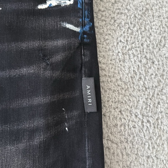AMIRI Black Flare Wide Leg Jeans with Embellishments Paint size 38 - Picture 9 of 17